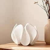 DN DECONATION Abstract Home Decor Living Room Coffee Table Decor, Modern White Textured Art Statue, Resin Sculpture for Books