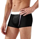 ZONBAILON Men's Sexy Underwear Bulge Pouch Ice Silk Underpants Low Rise Trunks Short Leg Boxer Briefs