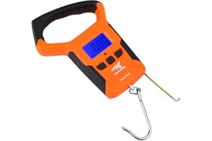 KastKing Fish Scale, Water Resistant Digital Scale with Ruler, 110lb Capacity, Dual Mode – Pounds/Ounces & Kilograms, Light, Strong ABS Frame, Non-Slip Handle, Retractable 38 inch Tape Measure