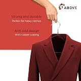 1ABOVE 25x Premium Rubber Coated Metal Hangers - Heavy Duty Non-Slip Grey view 6