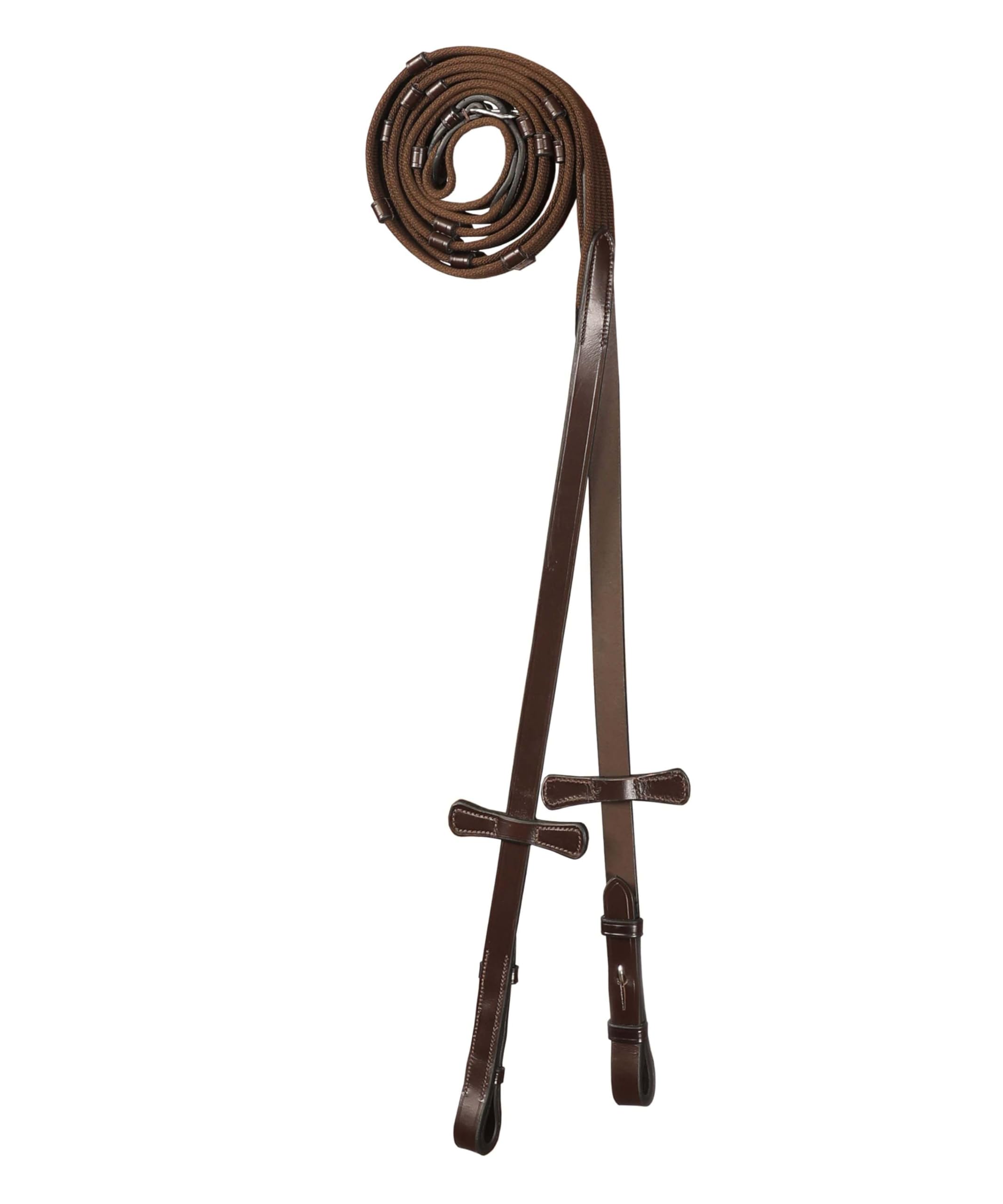 ExionPro Web Reins with Hand Stops and Martingale Stoppers - English Reins for Horse Bridles | Size Options: Full, Cob, Over, Pony | Color Options: Brown, Black, Oak Brown