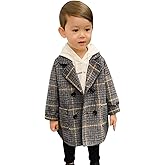 Toddler Boys Trench Coat Mid Length Wool Blend Winter Warm Peacoat Overcoat Kids Plaid Thick Winter Dress Coat