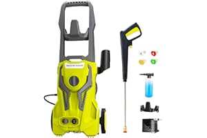 ZHUOLIN Power Washers Electric Powered 5000PSI-max 3.2GPM High Pressure Washer Car Cleaning Machine with Adjustable Spray Nozzle and Foam Cannon for Home Driveway Patio Deck, Light Yellow