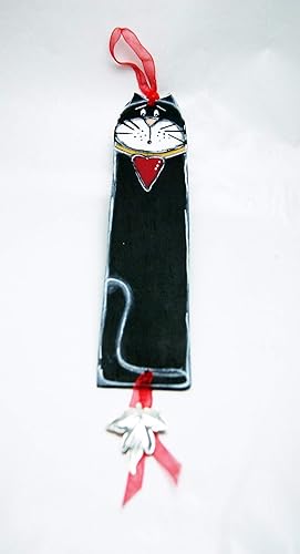 Marque Page De Livre Chat Noir Marque Page De Livre En Bois Peint Amazon Fr Handmade