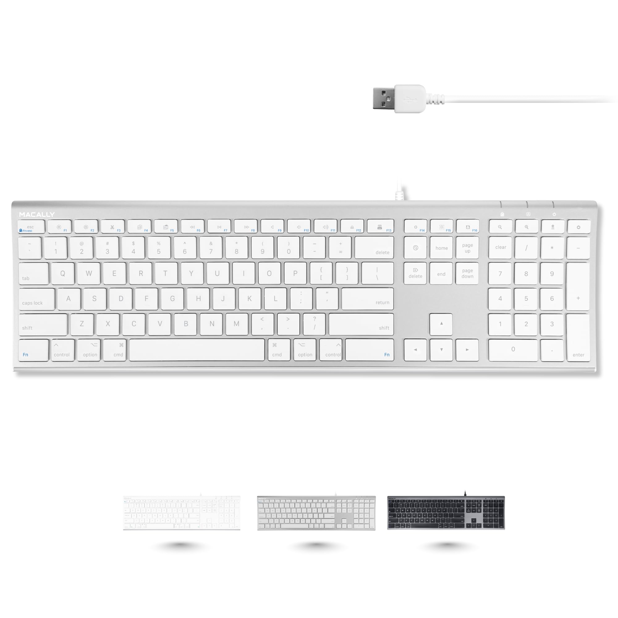 Photo 1 of PARTS ONLY ---------------------------Macally Wired Keyboard for Mac, Compatible Apple Keyboard with Numeric Keypad - Slim, Space-Saving Design for, MacBook Pro/Air Laptop, iMac Replacement