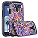 Wydan Compatible Samsung Galaxy S3 Case - Slim Hybrid Shock Resistant Absorbant Tough Hard Phone Case Shock Resistant Cover - Rainbow Flower