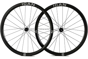 ICAN Alpha 38 Disc Pro 1460g Carbon Road Bike Wheelset Disc Brake 28mm Width Clincher Tubeless Compatible Thru-axle