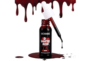 UCANBE Halloween Dripping Fake Blood Realistic Blood Drops Body Paint Washable Fake Blood Makeup Kit For Zombie Vampire Clown Monster Clothes Costume Cosplay SFX Special Effects Makeup 30ML(Dark)