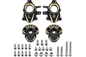 FSDKEDUF Coating Brass Steering Knuckle and Front Outer Portal Housing 68.7g Black for Redcat Ascent-18 Rc Car Upgrade Parts Crawler Accessories 1/18