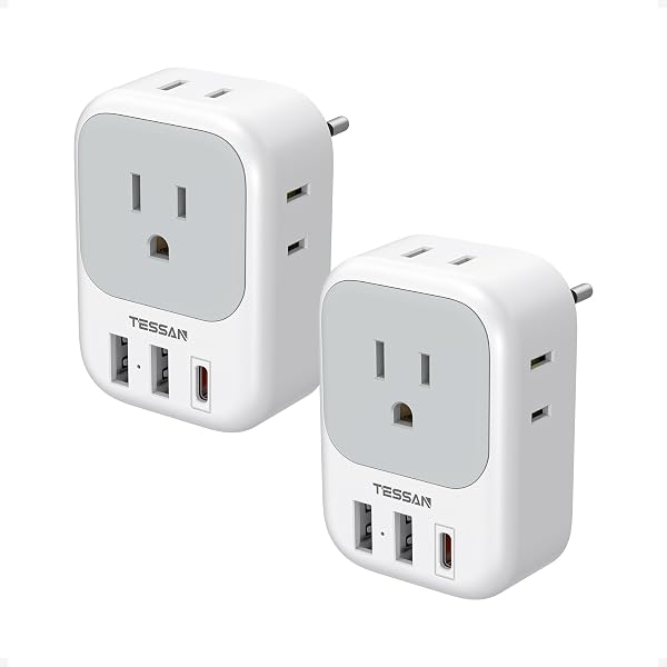 TESSAN European Travel Adapter (2-pack)