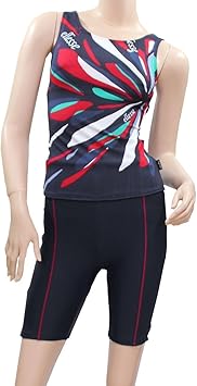 Ellesse フィットネス セパレート水着 Ripple ネイビー レッド M エレッセ Ellesse 水着 スイムウェア Amazon