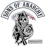 Sons of Anarchy Text and Arched Reaper Logo Patch Set