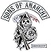 Sons of Anarchy Text and Arched Reaper Logo Patch Set