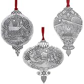 Wendell August Portraits of Christmas 3-Piece Ornament Set