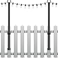 Mutovlin 2 Pack String Light Poles,5Ft Light Poles for Outside String Lights,Outdoor Lights Pole with Fork,Metal Poles Stand for Patio Deck Backyard