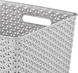 Curver My Style Rattan Effect 3x 25L Storage Baskets Light Grey view 2