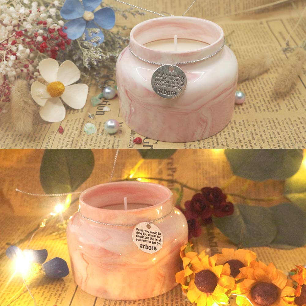 Natural Soy Wax Scented Candle, Aromatherapy Jar Candle, Fragrant Candle, Rosa, Pink, Relax & Fresh air, 1 piece