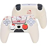 Kuitmor PS5 Controller Skin Case Set,Silicone Protective Cover Case,Anti-Slip Cute Kitty Protective Shell for PS5 Controller with 2 Thumb Grip Caps and 2 Stickers