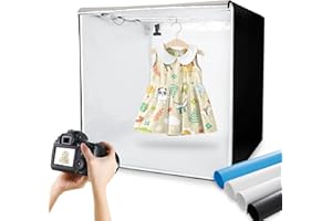 KONSEEN Light Box Photography 39x39x39inch Large Professional LED Photo Background Shooting Tent Cube Box with 3 Stepless Dimming Light Panel Lightbox for Product Photography with 4 Color Backdrops