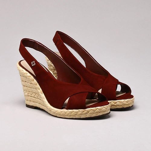 sandalia anabela marsala