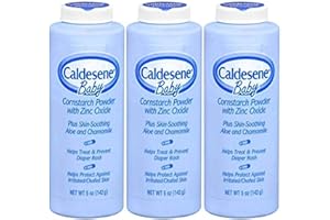 Caldesene Cornstarch Baby Powder with Zinc Oxide, Talc-Free Baby Powder, 5 Oz (3 Pack)