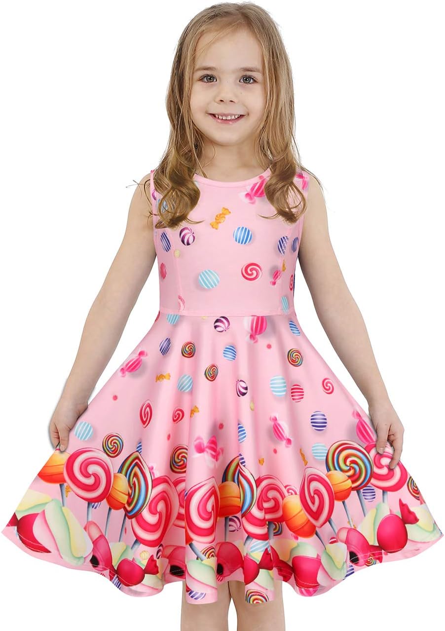 LaBeca Girls Dress Sleeveless Long Sleeve Kids Toddler Little Big Girl Unicorn Mermaid Casual Dresses