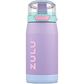 ZULU Kids Flex 12oz Stainless Steel Insulated Water Bottle, Toddler Cup with Silicone Spout, Leak-Proof Locking Flip Lid and Carry Loop for School Backpack, Lunchbox, and Outdoor Sports, Sugar Fairy