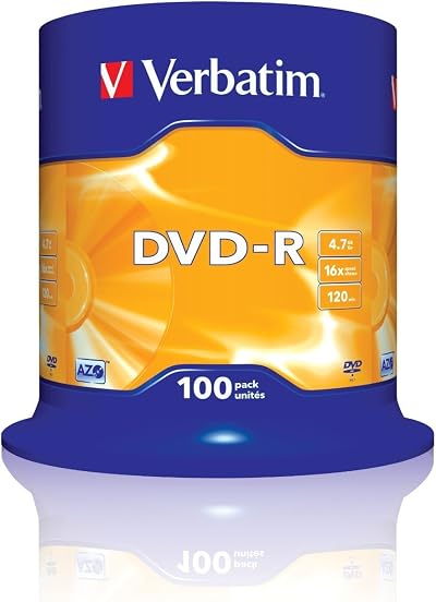 Verbatim 43549 4.7GB 16x DVD-R Matt Silver 100 Pack Spindle