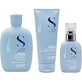 Alfaparf Milano Semi di Lino Density Gift Set for Thin and Aging Hair - Thickening Shampoo, Conditioner and Leave-In Volumizing Cream - Sulfate Free
