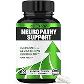 CelluTech Neuropathy Nerve Relief Support,Nerve Savior for Neuropathy, with 600mg Alpha Lipoic Acid -Benfotiamine, Maximum Strength Natural Nerve Vitamins -120 Capsules