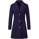 Allegra K Women's Winter Pea Coat 2026 Fall Single Breasted Long Outerwear Trench Coats