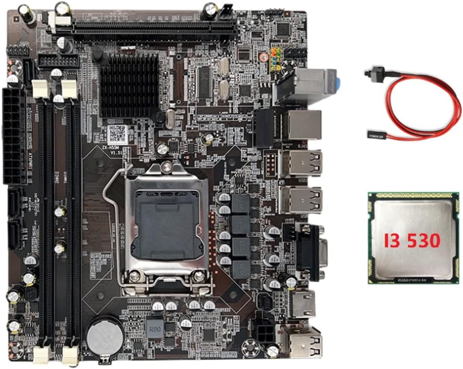 FUNYEE H55 Motherboard LGA1156 DDR3 + I3 530 CPU + Switch Cable Kit
