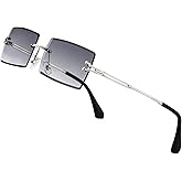 Stylish Small Rectangle Sunglasses Women Men Tinted Frameless Eyewear Ultralight Candy Color Ocean Sun Glasses Shades NP1034