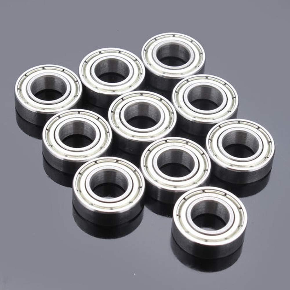 Nobrannd Roller Bearing 10pcs 5x16x5mm Steel Sealed Shielded Deep Groove Ball Bearing Silver