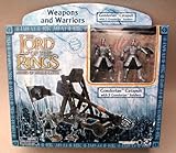 2003 - New Line / Play Along - Lord of the Rings : Armies of Middle Earth - Gondorian Catapult & 2 Gondorian Soldiers - Weapons & Warriors - Battle Scale Figures - Out of Production - Limited Edition - Collectible