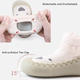 Exemaba Toddler Sock Shoes Soft Sole Non Slip Khaki Raccoon 6-12M view 7