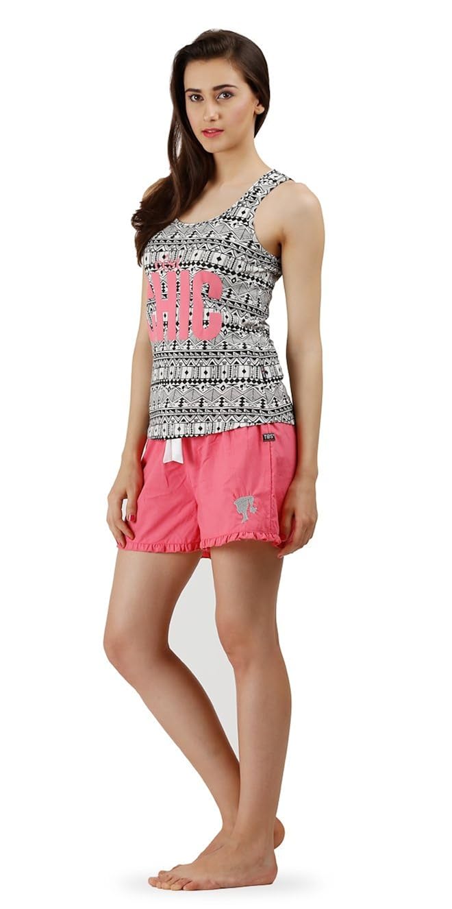the boxer store chic women's nightwear set pink
