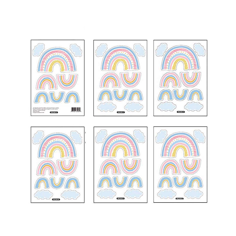 Lichi Assorted Colorful Rainbow Clouds DIY Embellishments Wall Sticker Decal for Kid Girl Nursery Room Decortaion 58pcs