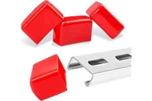 AOIGU 40 Pack Red Safety Strut Channel End Caps - 1-5/8" Square PVC Plastic Cap for Metal Tubing,Protective Cover for Unistrut Channel Ends