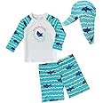 Best for All Baby Toddler Boys Two Pieces Swimsuit Set Swimwear Dinosaur Bathing Suit Rash Guards with Hat UPF 50+