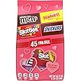 M&M'S, SNICKERS, SKITTLES & STARBURST Valentines Day Candy, Fun Size Individually Wrapped Chocolate and Fruity Candy Valentine Exchange Variety Pack, 45 Ct Bulk Bag