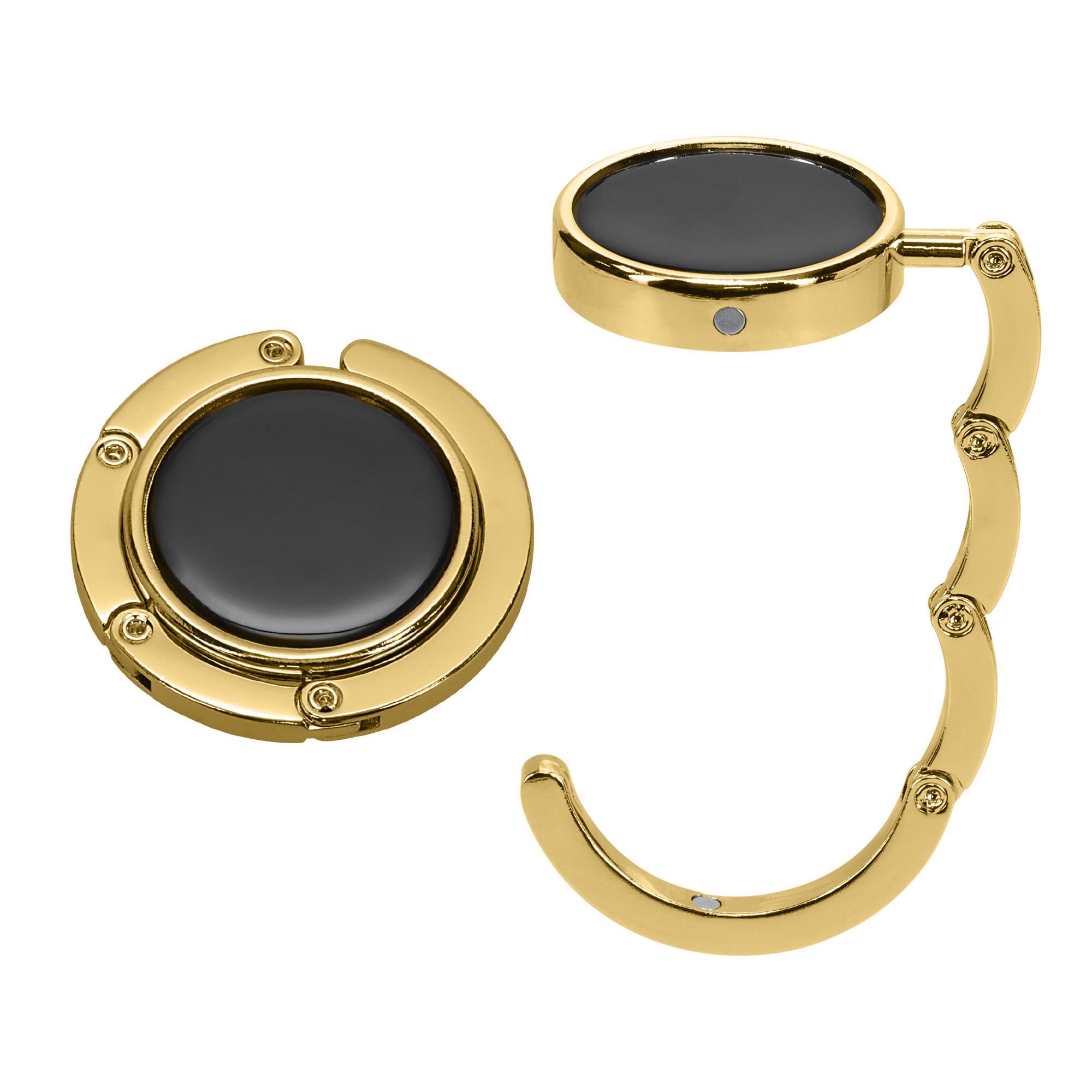 kwmobile Purse Hook for Table - Set of 2 Purse Holder - Folding Handbag Hanger - Portable Bag Holder - Bag Hooks for Desk - Table Hook Gold — image 1