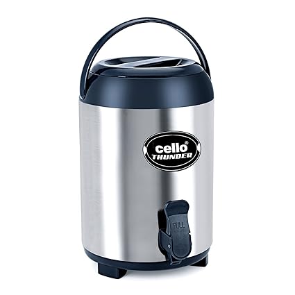 Cello Stainless Steel Insulated Water Jug Thunder, 6 litres, Grey