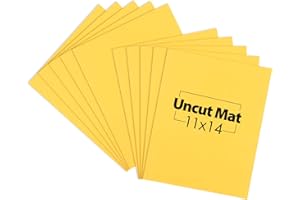 MBC MAT BOARD CENTER Mat Board Center, 11x14 Yellow Color Uncut Photo Mat Boards - 1/16" Thickness - for Frames, Prints, Photos and More (10 Pack)