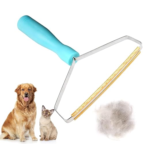 Dog Cat Hair Remover with Copper Blade Portable Carpet Rake