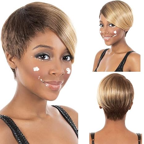 Amazon Com Women Very Short Ombre Brown Blonde High Heat