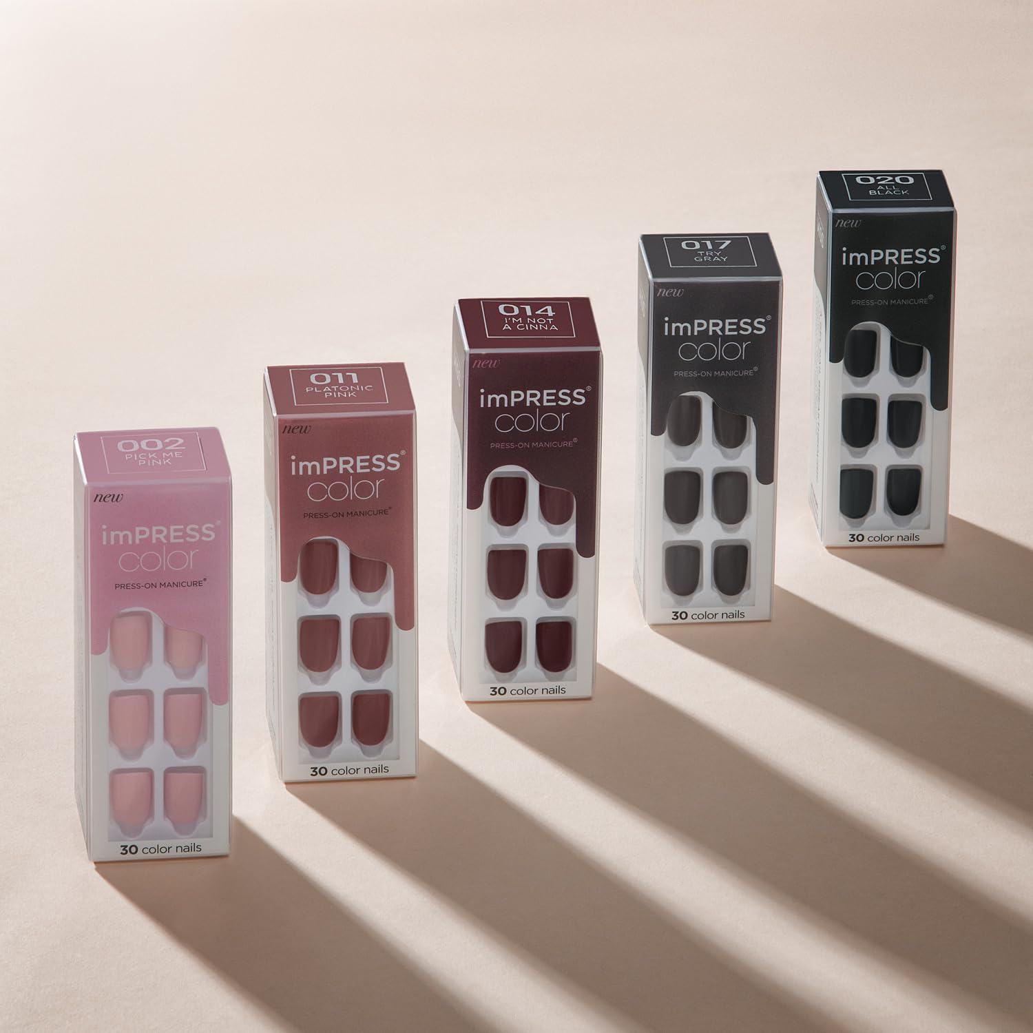 KISS imPRESS No Glue Mani Press On Nails, Color, 'All Black', Black, Short Size, Squoval Shape, Includes 30 Nails, Prep Pad, Instructions Sheet, 1 Manicure Stick, 1 Mini File - Image 6