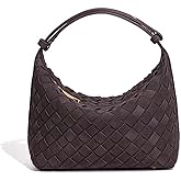AWUXINE Woven Purse for Women Suede Leather Shoulder Bag Vegan Tote Bags Suede Hobo Top-Handle Handbag