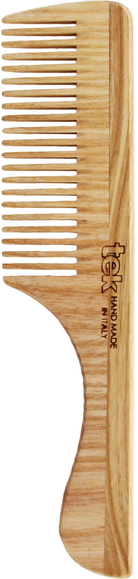 TEK Ash Wood Handmade Comb for Fine Hair, 20 x 4.5 cm, FSC 100% Certified, VeganOK, Ideal for Wet Hair