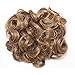 Messy Curly Combs Hair Bun Extensions Easy Stretch Hair Dish Chignon Clip in Updo Hairpiece Ponytail Scrunchy Accessory for Women 95g Light Brown Mix Golden Blondethumb 1